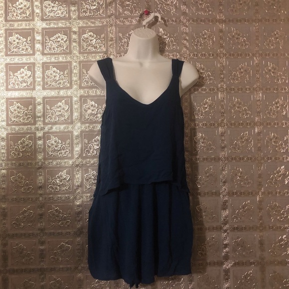 NWT Needlework Navy Blue V-Neck Romper - Picture 3 of 8